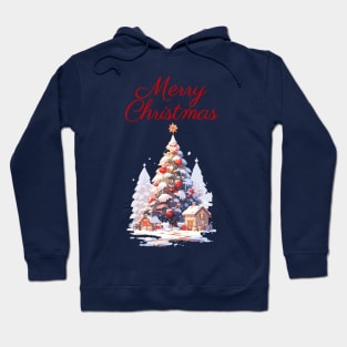 Merry Christmas decorated tree Hoodie